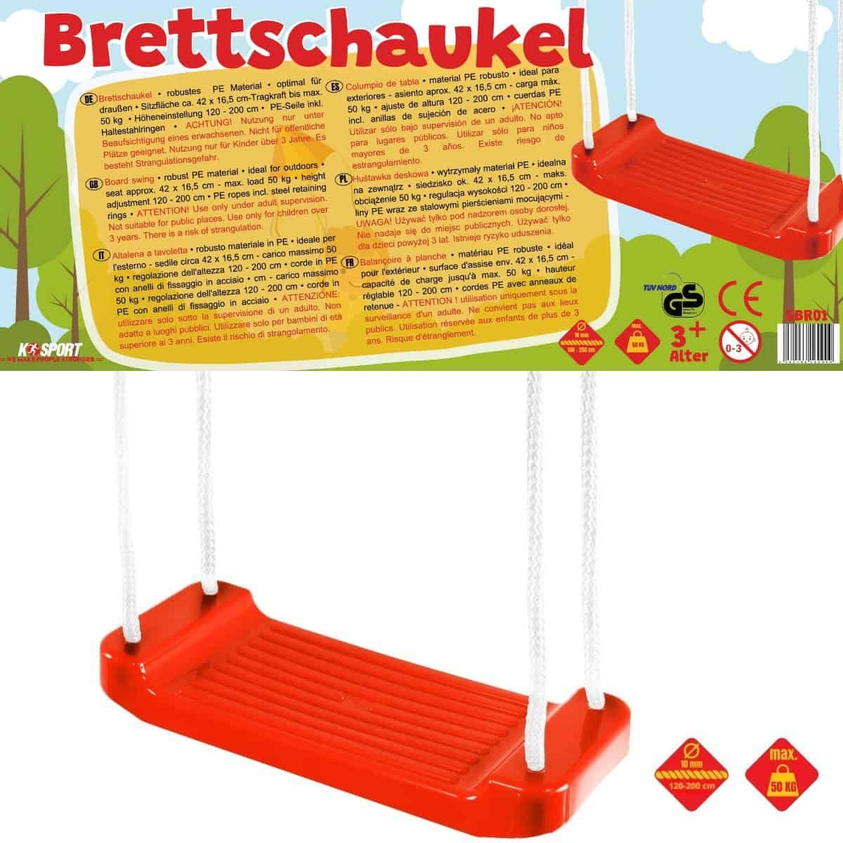 Brettschaukel in Rot